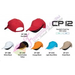 Baseball 6-Panel Cotton Brush Cap CP12
